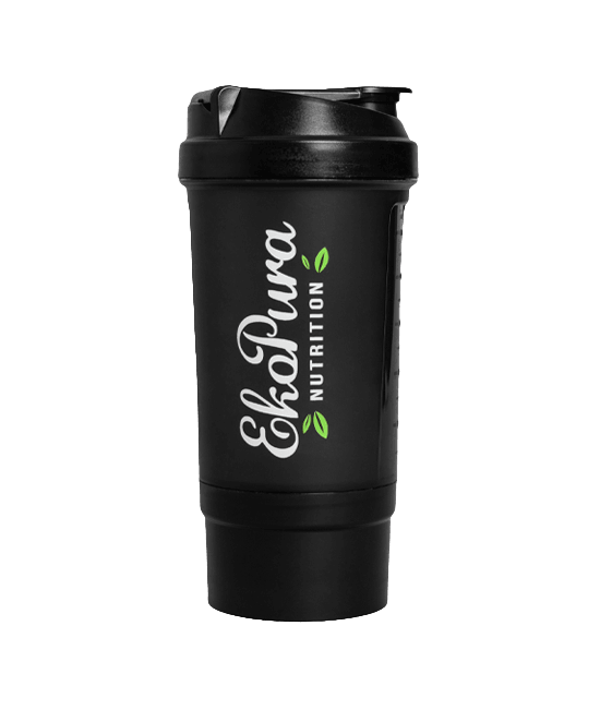 Shake cup with protein compartment 500ml Black Ekopura