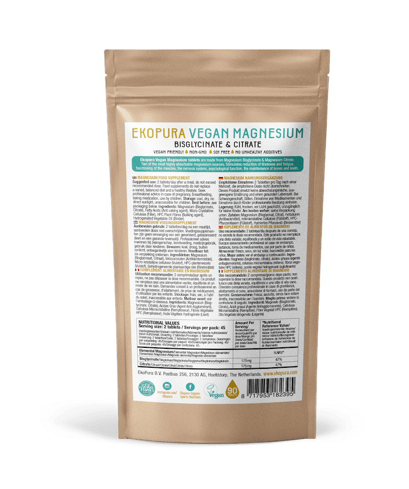 Packshot Ekopura Vegan Magnesium Bisglycinaat AK