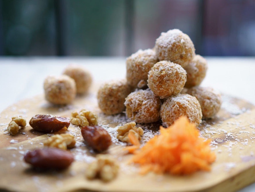 Pre-workout snack: Carrot protein bliss balls