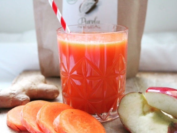 Carrot, apple and ginger smoothie!