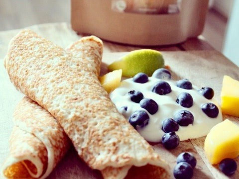 Vegane Blaubeer-Protein-Pfannkuchen