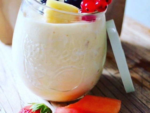 Fruit smoothie met soja yoghurt