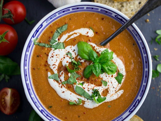 Vegan tomato/basil soup