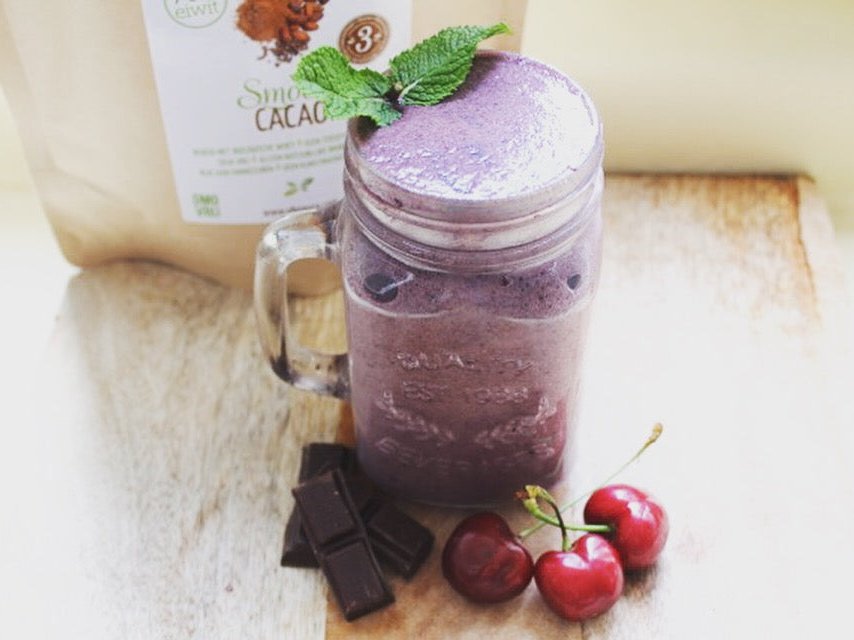 Chocolade en kersen proteïne smoothie – recept