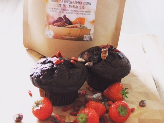 Vegan proteine chocolade muffins – recept