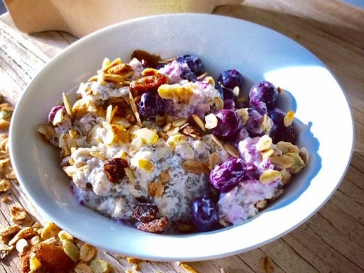 Overnight oats met blauwe bessen – recept