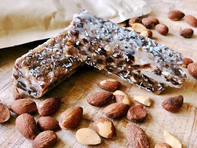 Date, coconut and nuts protein bar