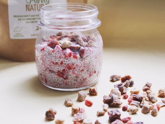 Chia pudding with dried fruit
