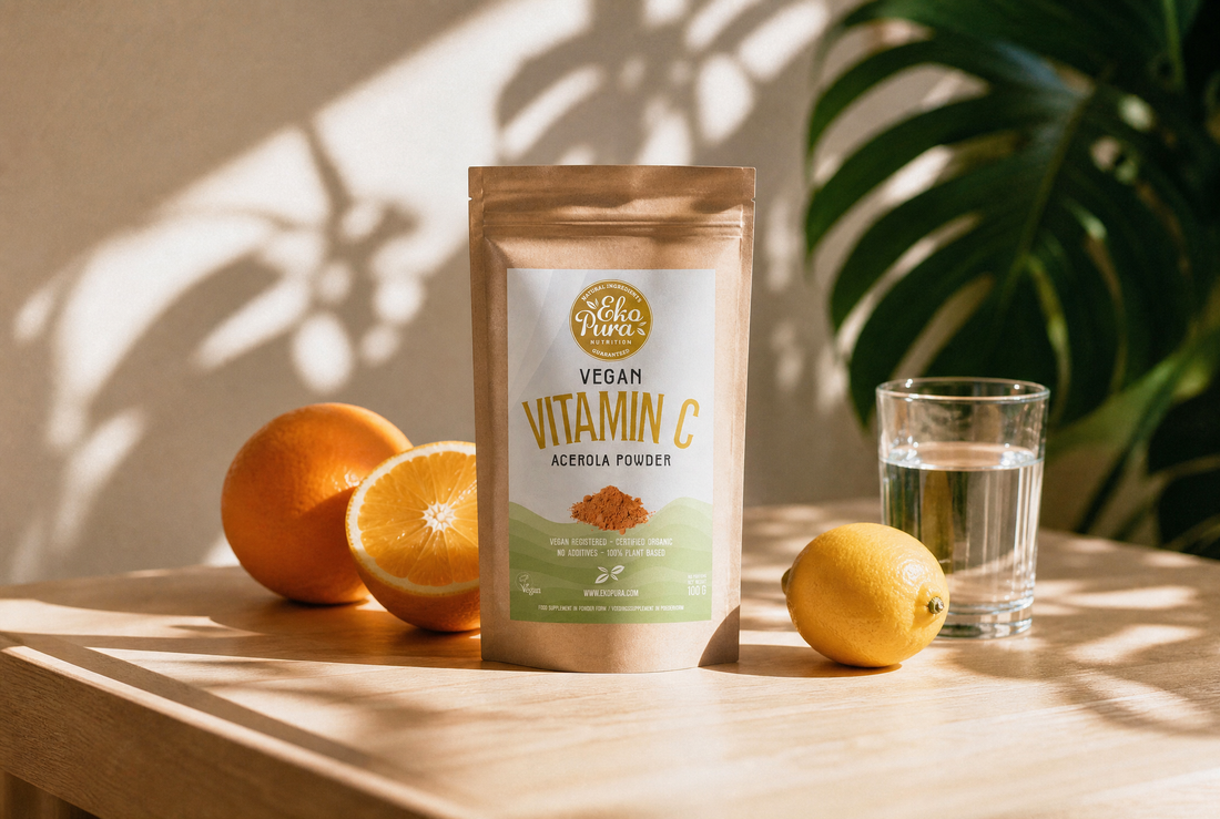 Ekopura biologische vitamine C met sinaasappel en citroen
