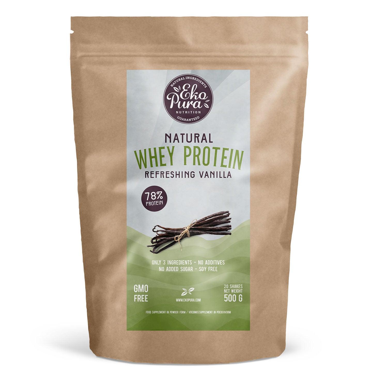 Ekopura Natural Whey Protein Vanilla - 500g Grass Fed Molkenprotein